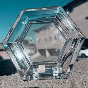 Rogaska Frank Lloyd Wright vintage crystal hexagonal picture frame